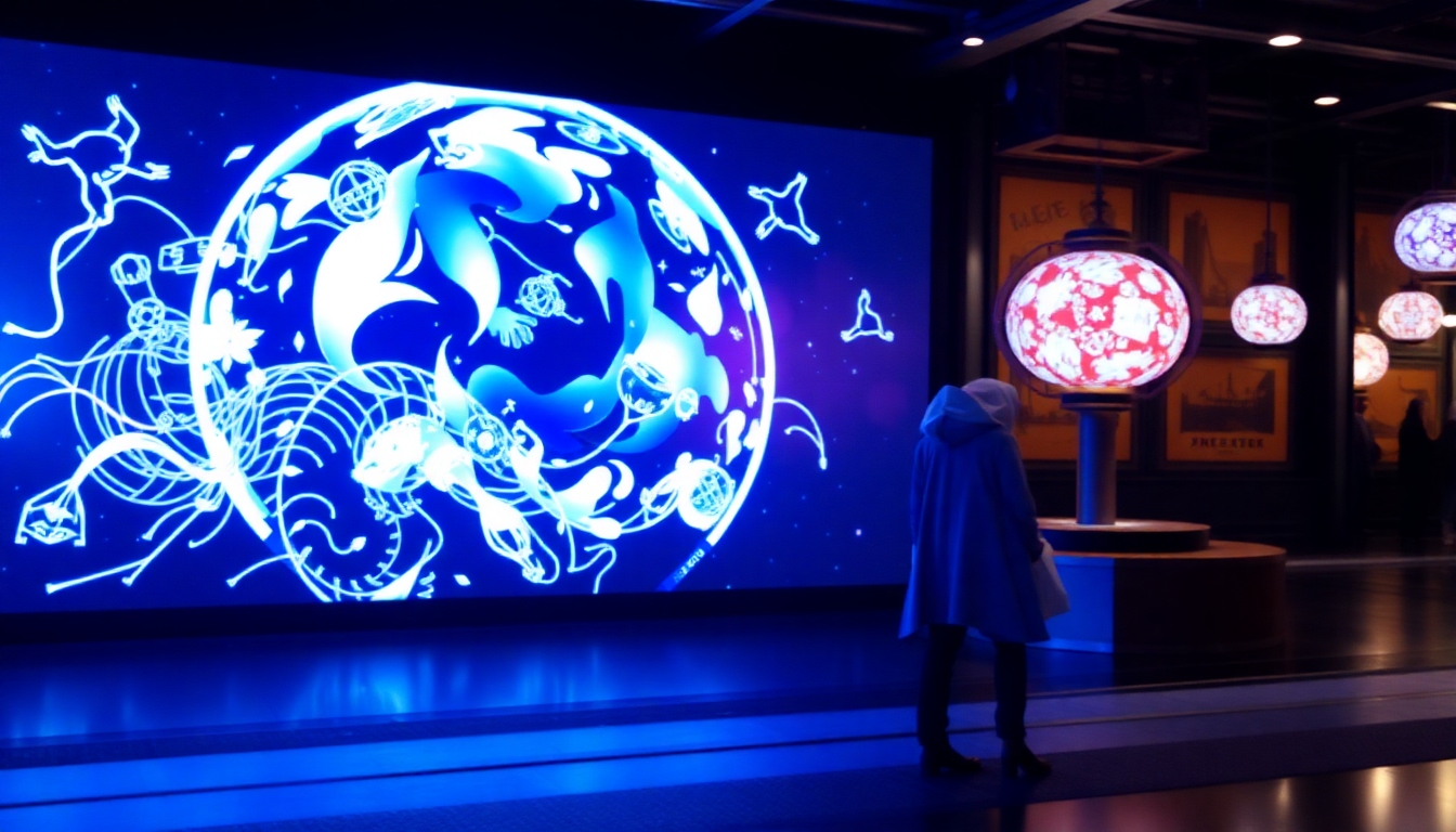 AIを活用したスマートフォンアプリで案内を受けるテーマパークの来園者たち